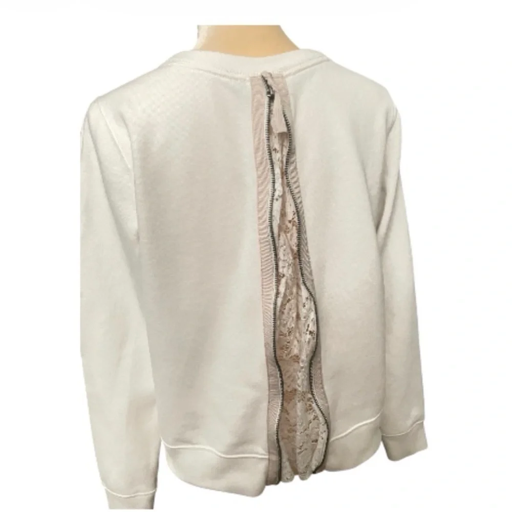 Abercrombie & Fitch White Lace Detail Sweatshirt Sz S
